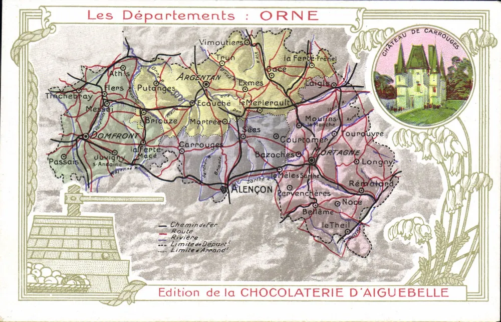 Die Departemente: ORNE — Ausgabe der CHOCOLATERIE D'AIGUEBELLE - Vorderseite