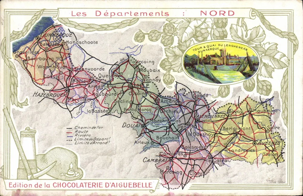 Die Departemente: NORD — Ausgabe der CHOCOLATERIE D'AIGUEBELLE - Vorderseite
