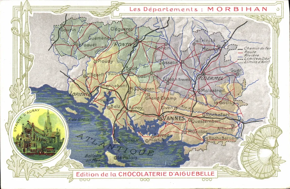 Die Departemente: MORBIHAN — Ausgabe der CHOCOLATERIE D'AIGUEBELLE - Vorderseite