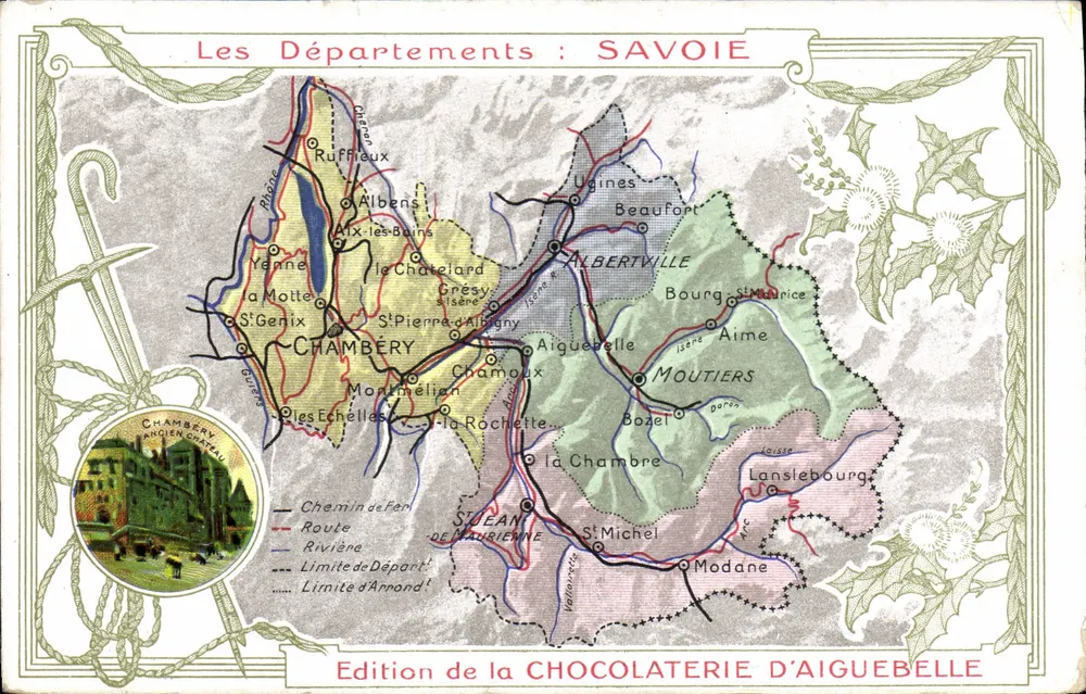Die Departements: SAVOIE — Ausgabe der CHOCOLATERIE D'AIGUEBELLE - Vorderseite
