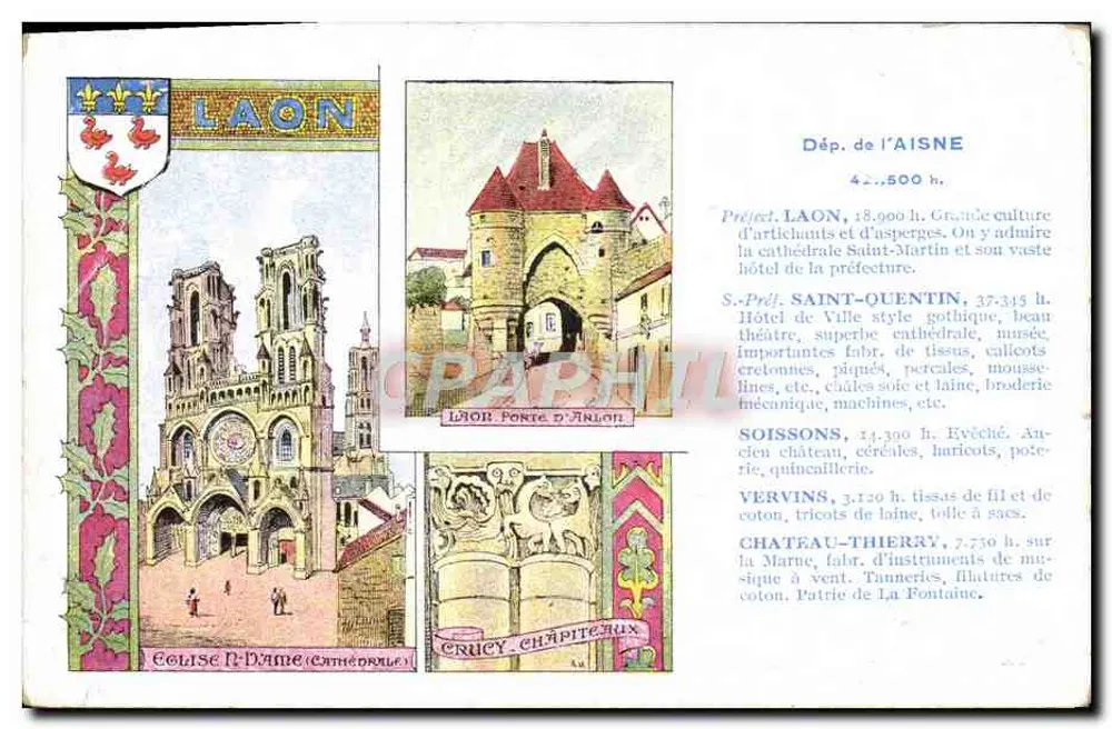 Laon — Catedral Notre-Dame e Ponte d'Arlon — Edição especial Pastilles Valda - Frente