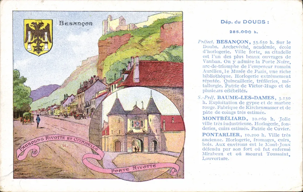 Besançon — Ansicht der Festung und der Rivotte-Tore — Sonderausgabe der Valda-Pastillen - Vorderseite