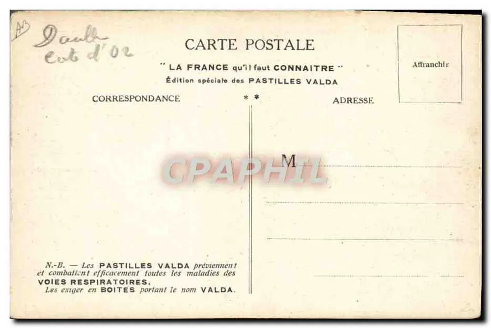 Dijon — Velho Palácio dos Duques da Borgonha — Edição especial Pastilles Valda - Verso