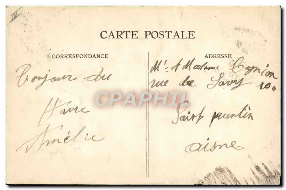 Frachtfahrer "Ile-de-France" — drei rote Schornsteine — Verleger G. F., Le Havre, n°611 - Rückseite