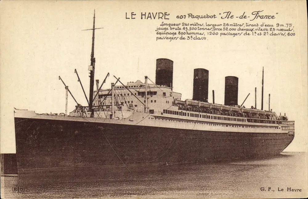 Le Havre — Dampfschiff "Ile-de-France" — G. F., Le Havre - Vorderseite
