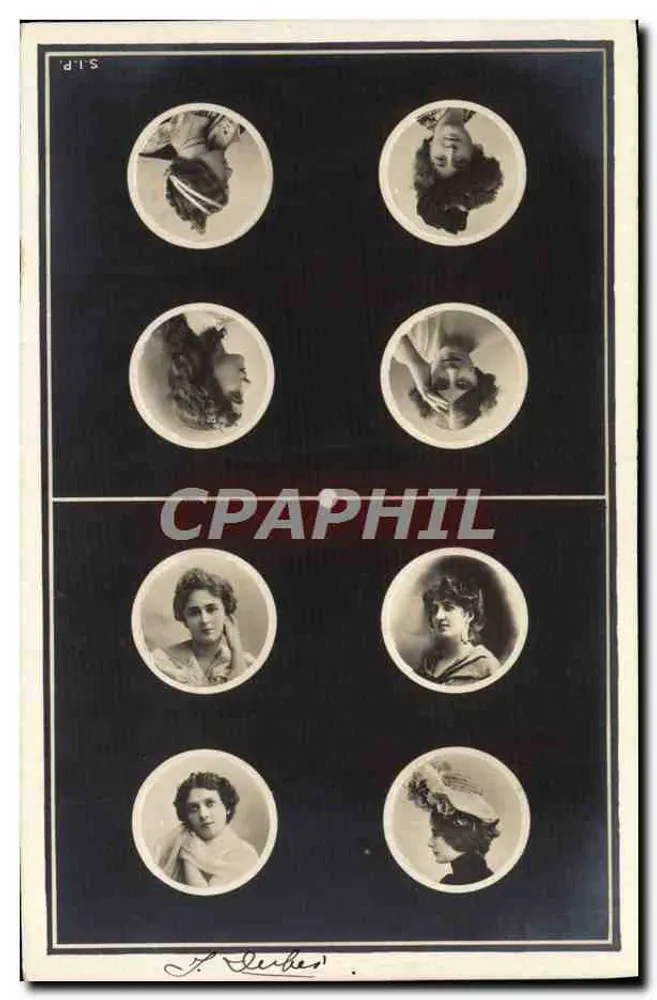 Porträts von Frauen — Sammlung von acht kreisförmigen Fotografien — J. Leker — n° S.I.P. 15 - Vorderseite