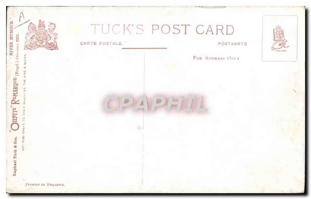 River Humour — A Band of Hope — Tuck's Post Card - Rückseite