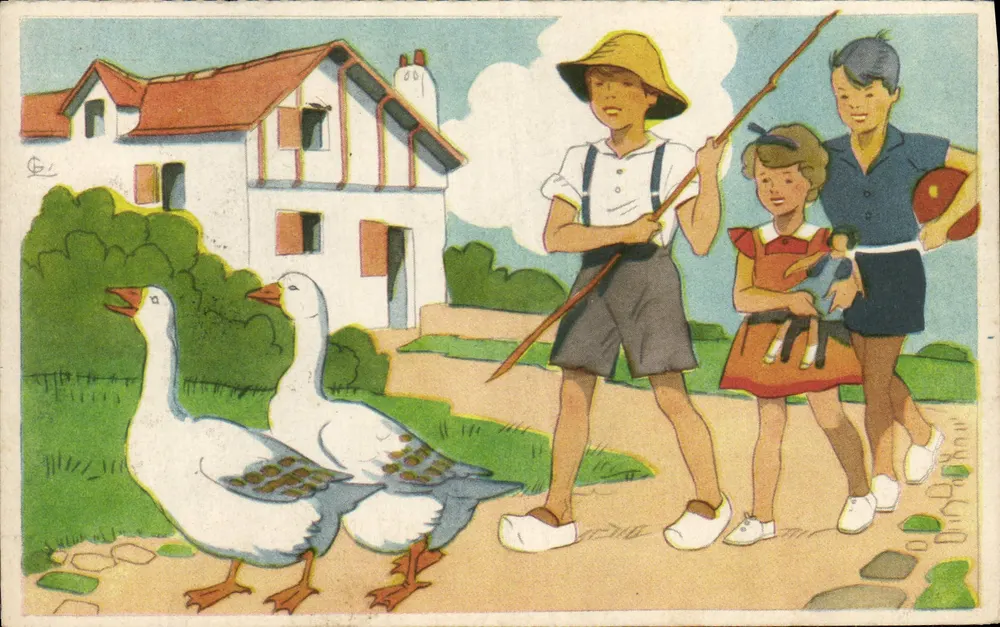 Kinder mit Enten — Ferienlager — Georges Lang, Nr. 1 - Vorderseite
