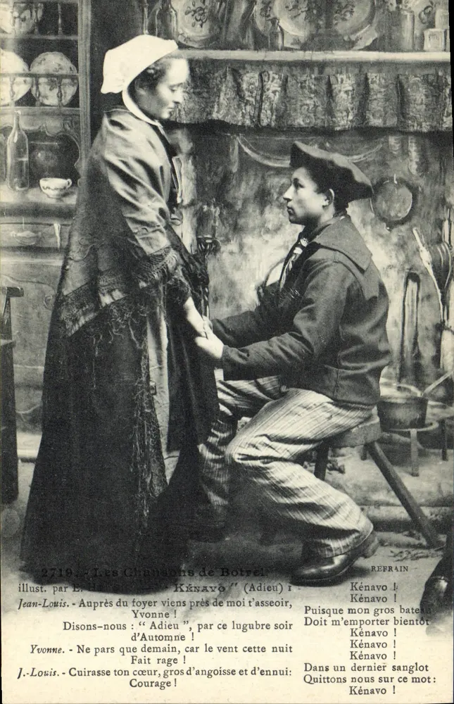 As Canções de Botrel — 'Adeus' — ilustrado por E. Jean-Louis, n°2719 - Frente