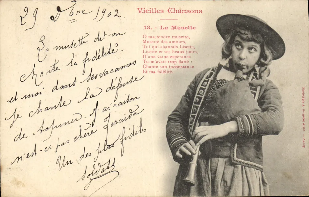 La Musette — Velhas Canções n°18 — Fototipia A. Bougnot & Cie, Nancy - Frente