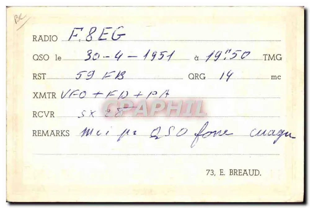 Hammam-Bou-Madjjar, Oran — Werbung für ein Kurhaus — Verlag E. Breaud, Nr. 73 - Rückseite