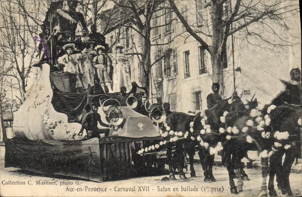 Aix-en-Provence — Karneval XVII — Satan in einer Ballade (1. Preis) — Sammlung C. Martinet, Foto G. - Vorderseite