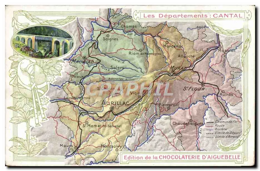 Die Departemente: Cantal — Ausgabe der Chocolaterie d'Aiguebelle - Vorderseite