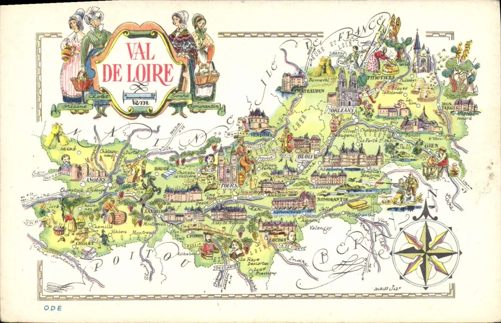 Val de Loire — illustrierte Ansichtskarte — Jean Piere 24 rue de Paris - Vorderseite
