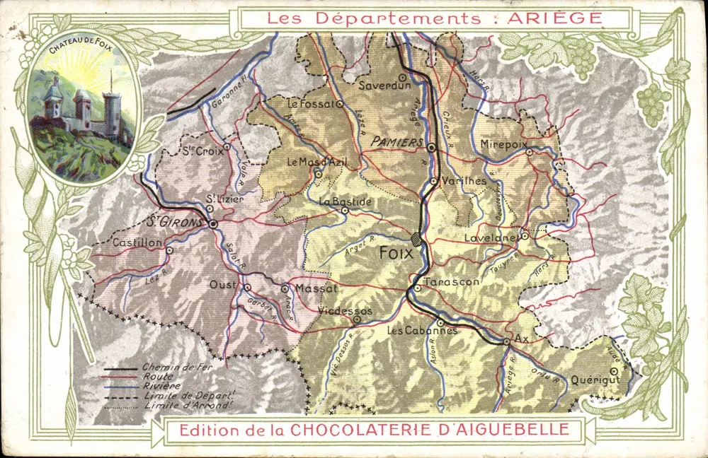 Ariège — Karte der Departements — Édition de la Chocolaterie d'Aiguebelle - Vorderseite