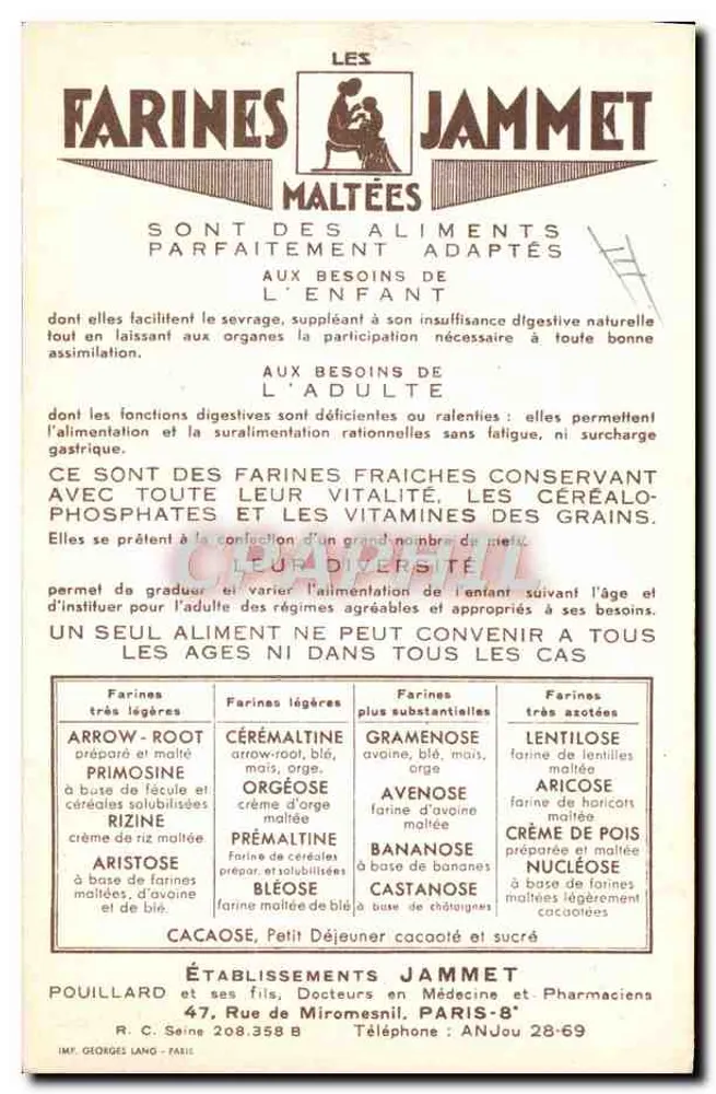 As Velhas Províncias da França — O Béarn — Editado pelas Farinas Jammet - Verso