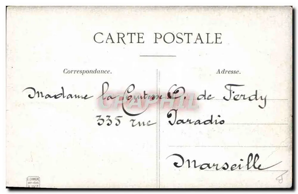 A colheita dos Roins — Série 299 — Editor: E. Carrère - Verso