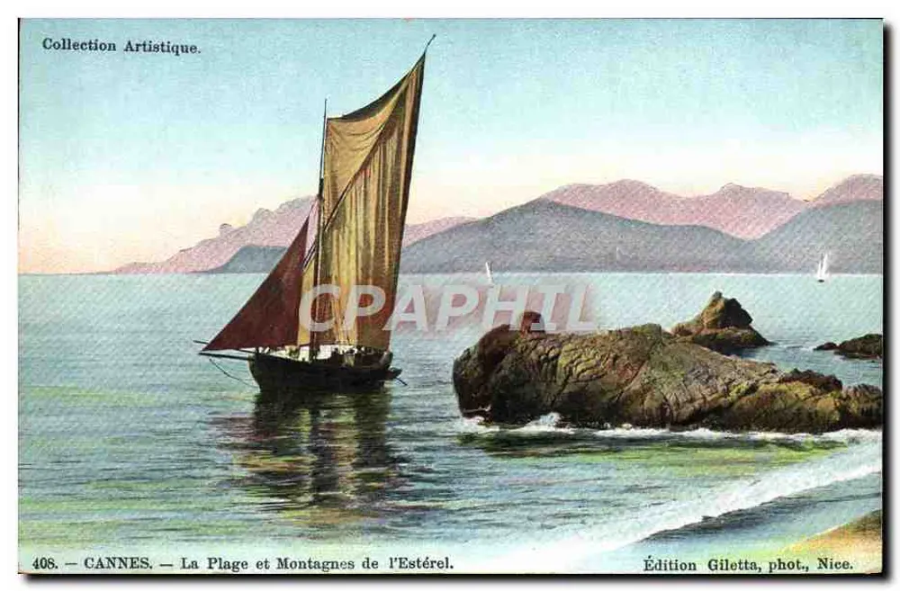 CANNES — Die Strand und Berge des Estérel — Ausgabe Giletta, Foto. Nice - Vorderseite