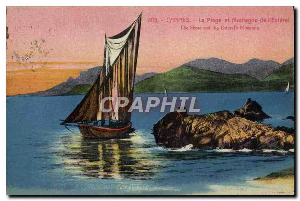 CANNES - Der Strand und der Berg Estérel — Giletti-Ausgabe, NICE, Nr. 408 - Vorderseite