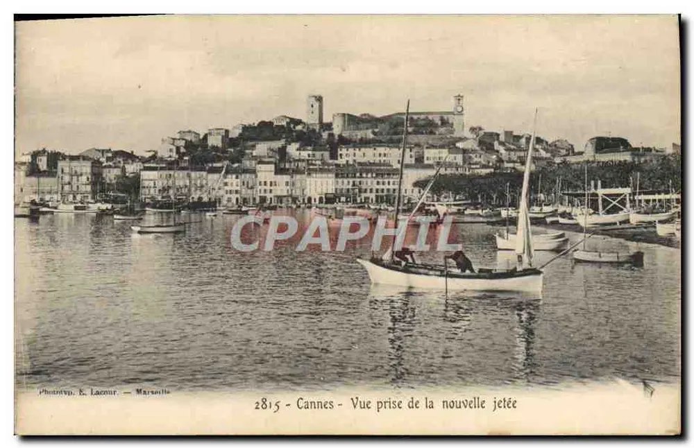 Cannes - Vue prise de la nouvelle jetée — Phototyp. E. Lacombe — Marseille, n° 2815 - Vorderseite