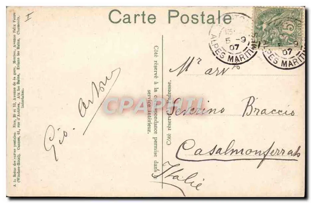 Menton — Garavan. Het haven. — Editie T18 - Achterkant