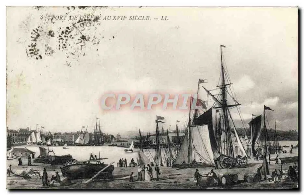 Hafen von Dieppe im 17. Jahrhundert — LL - Vorderseite