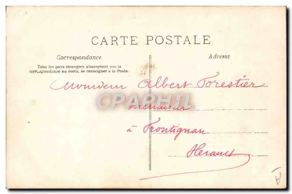 Baby Marie Chérie — Geburt im Jahr 1907 — A. N. Paris - Rückseite