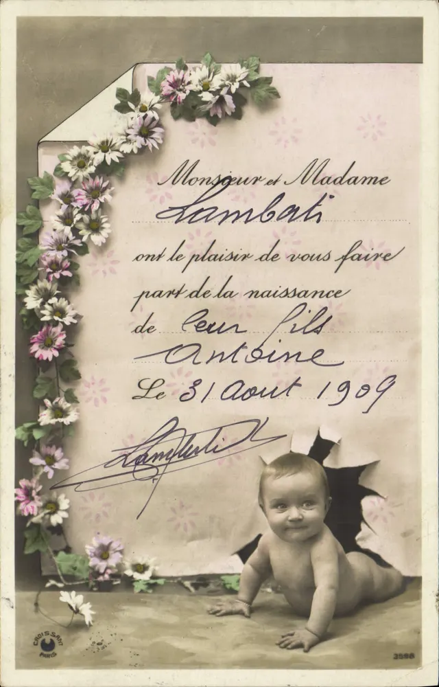 Nascimento de Antoine Lambalai — Paris, 1909 — Editor: Crois-Saint - Frente