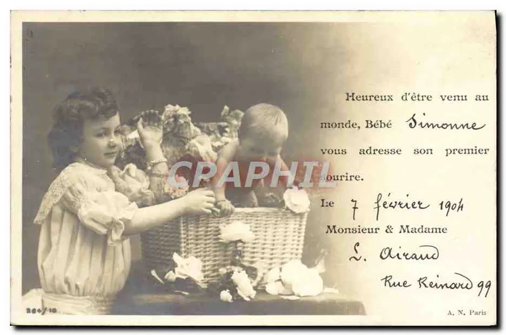 Baby Simonne — erstes Lächeln — A. N. Paris, n° 2864/10 - Vorderseite