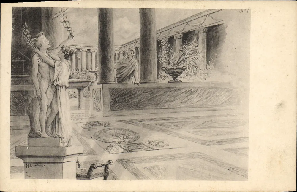 Cena antiga — desenho a tinta — M. Trambert, N°1 - Frente