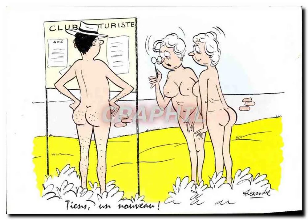 Touristenclub — Karikatur von Nacktbadern — Alexandre - Vorderseite