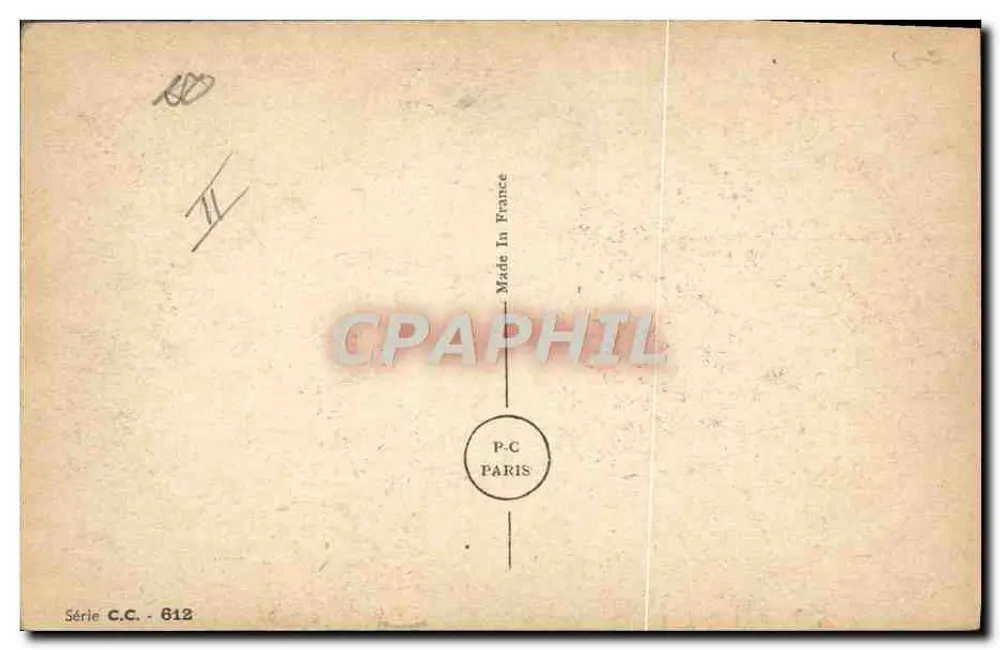 Cena humorística com soldado e dois civis — V. SPAHN — Série C.C. 612 - Verso