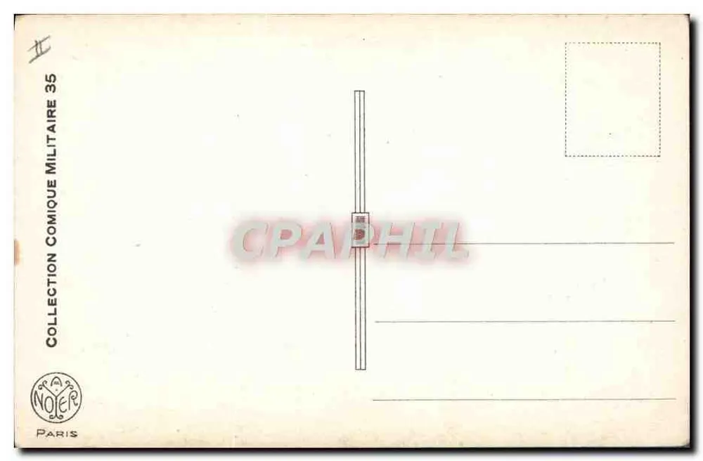Corpo de Guarda — caricatura de dois soldados — Coleção Militar Cômica Noëler - Verso