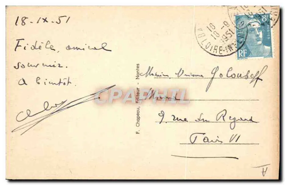 Alte bretonische Spinnerei — Ihr Spinnrad und ihre Spindel — F. Chapeau, Nantes, Nr. 16 - Rückseite