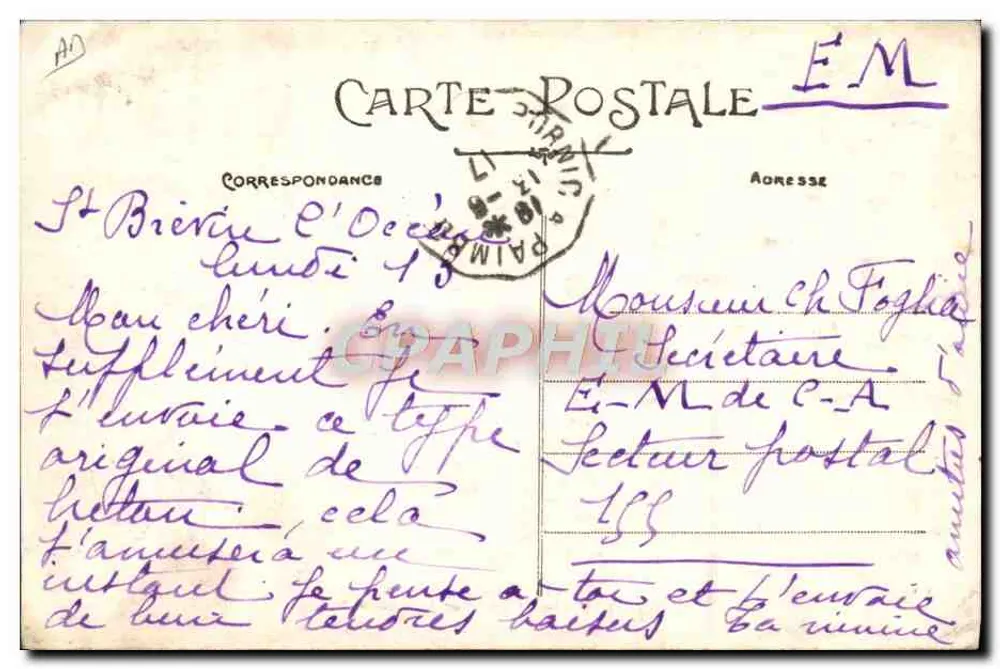 Breton und Bretonne rauchen eine Pfeife — Artaud et Nozais, Nantes, Nr. 97 - Rückseite