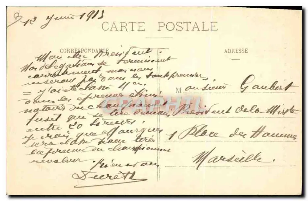 Vieillard de Mahalon, Pont-Croix, Confort — Typenstudie — Sammlung Villard, Quimper - Rückseite