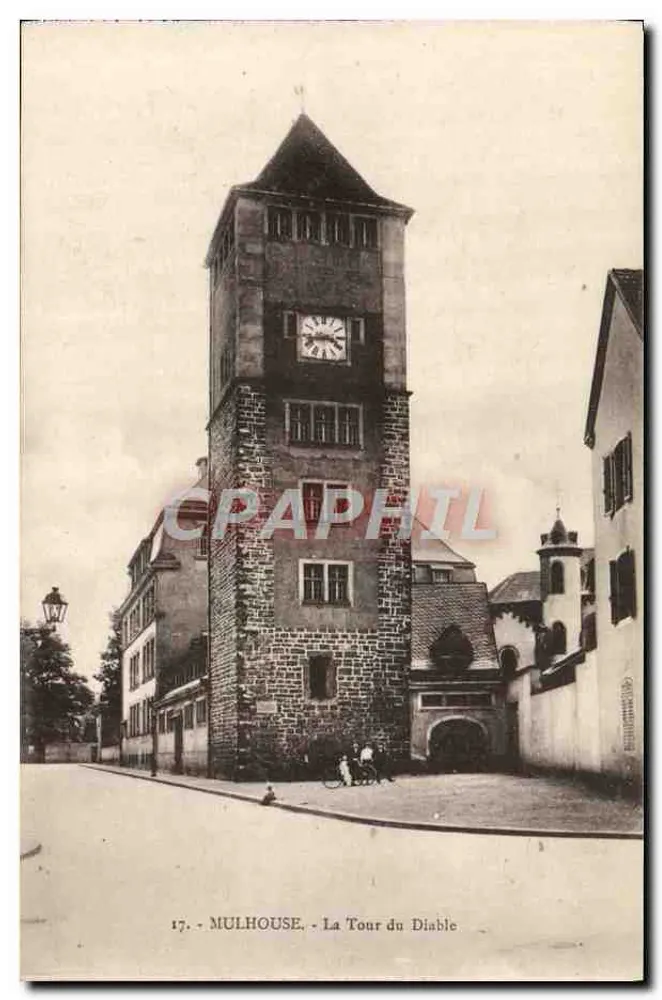 Mulhouse - A Torre do Diabo — editor Or Bergeret, Strasbourg, n° 17 - Frente