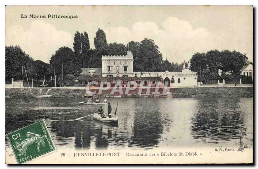 Joinville-le-Pont — Ansicht der Marne — Restaurant der « Bibelots du Diable » — B. F., Paris - Vorderseite