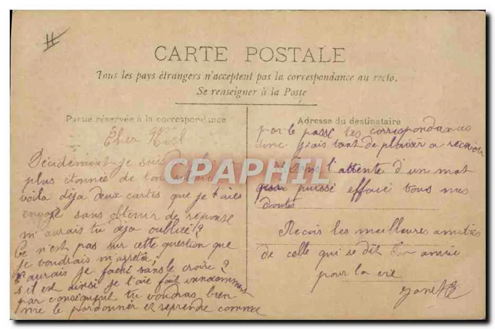 Jovem mulher ao telefone — texto impresso e flores — editor CIRCE n°4270 - Verso