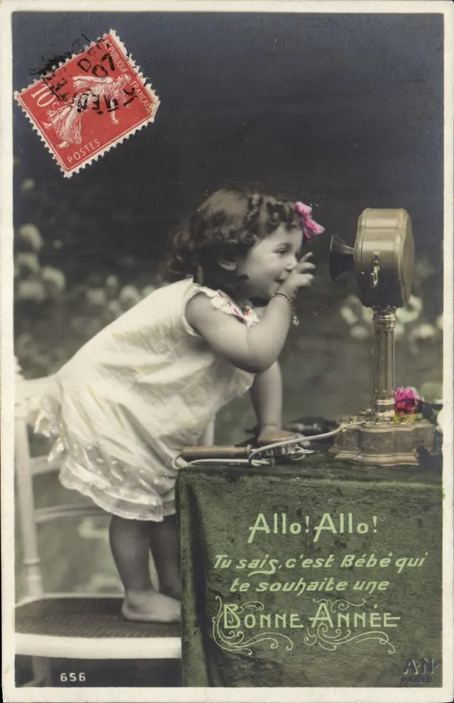 Kleine Mädchen am Telefon — Jahr 1907 — AN Paris Nr. 656 - Vorderseite