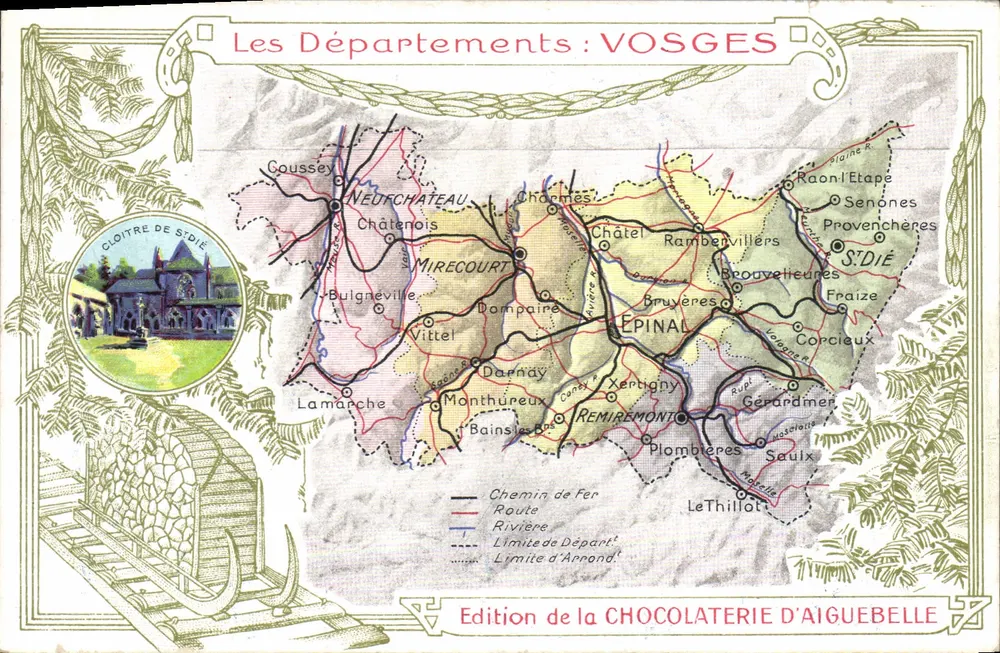 Die Departemente: VOSGES — Ausgabe der CHOCOLATERIE D'AIGUEBELLE - Vorderseite