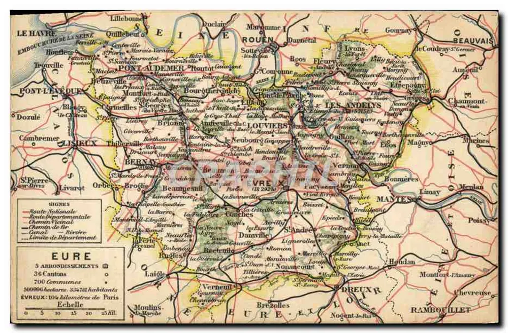 Ansichtskarte des Départements Eure — Verlag A. Quantin, Paris - Vorderseite