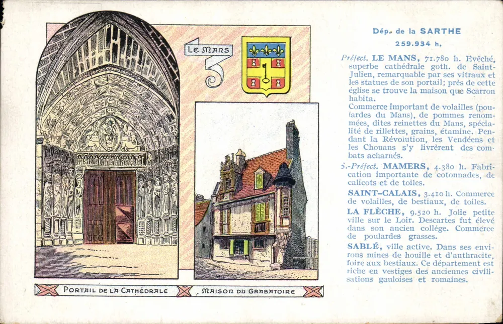 Le Mans — Portal da catedral e casa do Grabatoire — Edição especial das Pastilles Valda - Frente