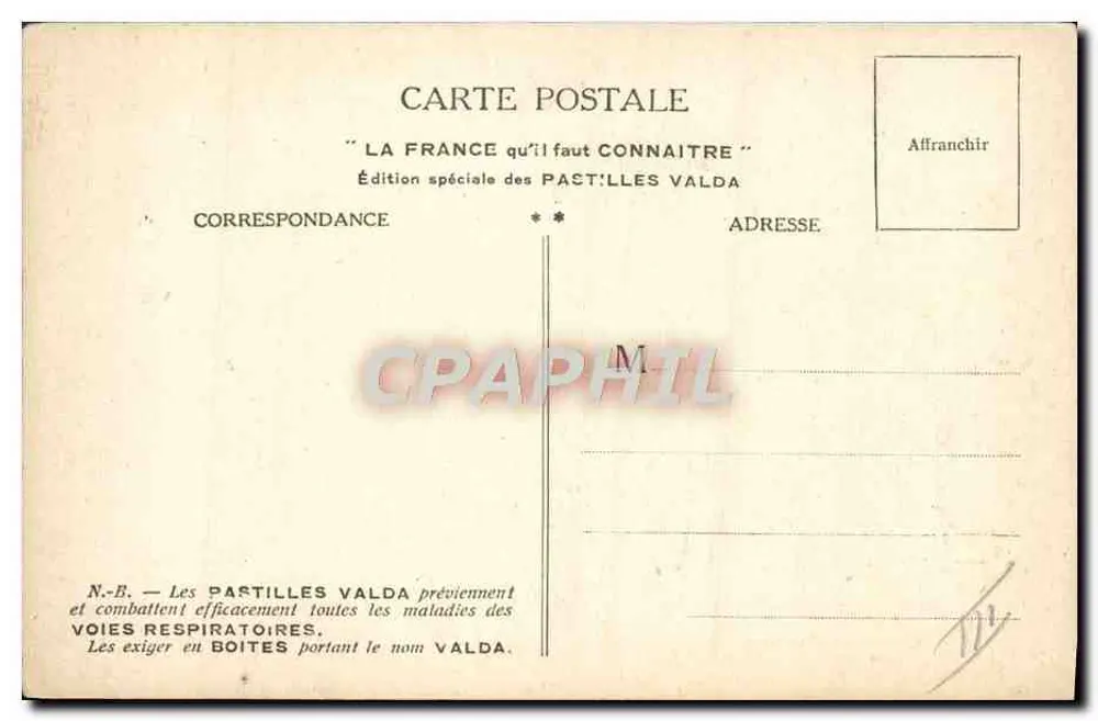 Turenne — Waterval Gimmel, Ermitage van Servières — Speciale editie Valda Pastilles - Achterkant