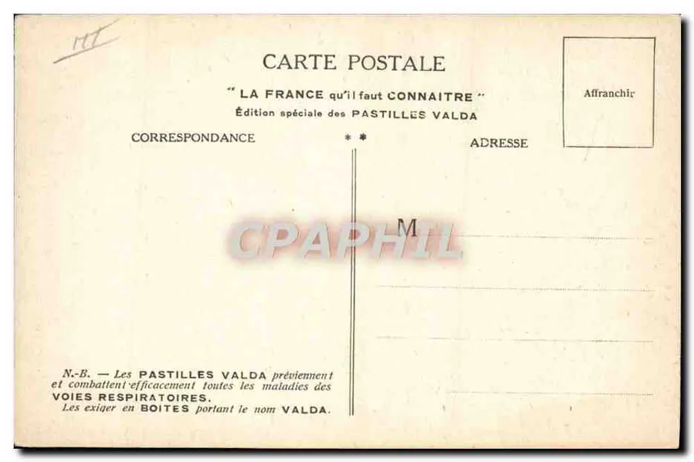 Bordeaux — Zentrale Säulen der Quincailleries, La Grosse Cloche, ein Transatlantikschiff — Sonderausgabe Pastilles Valda - Rückseite