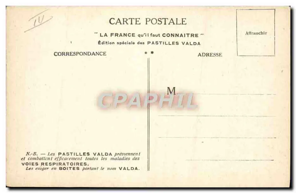 Quiberon, A Costa Selvagem — Pontivy, Lorient, Carnac — Edição especial Pastilles Valda - Verso