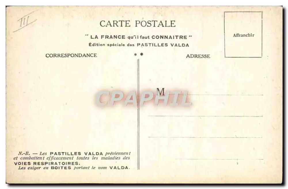 Grenoble — Katedra — Dep. Isère — Wydanie specjalne Pastilles Valda - Rewers