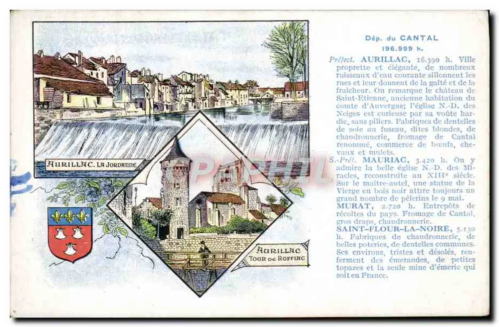 Aurillac — La Jordaine und Tour de Roffing — Département Cantal - Vorderseite