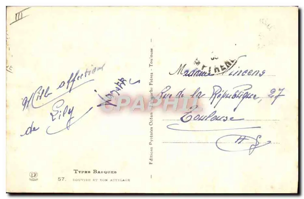 Bouvier e seu rebanho — Editor: Typères Basquks, n° 57 - Verso