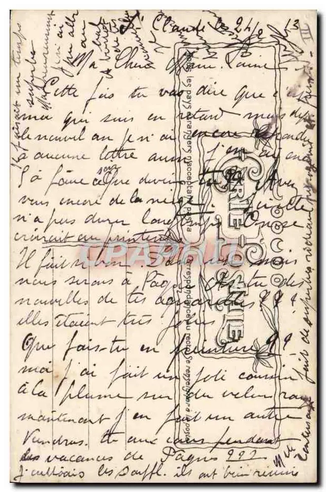 Cena de trabalho rural — vacas atreladas a uma carreta — M. Darnacq, n° 3815 - Verso